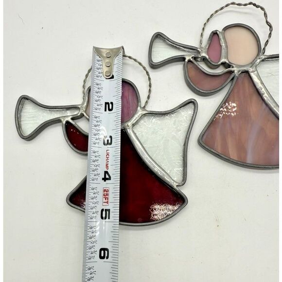 Stained Glass Angel Trumpet Music Handmade Suncatcher Holiday Window Decor Gift - Picture 3 of 4